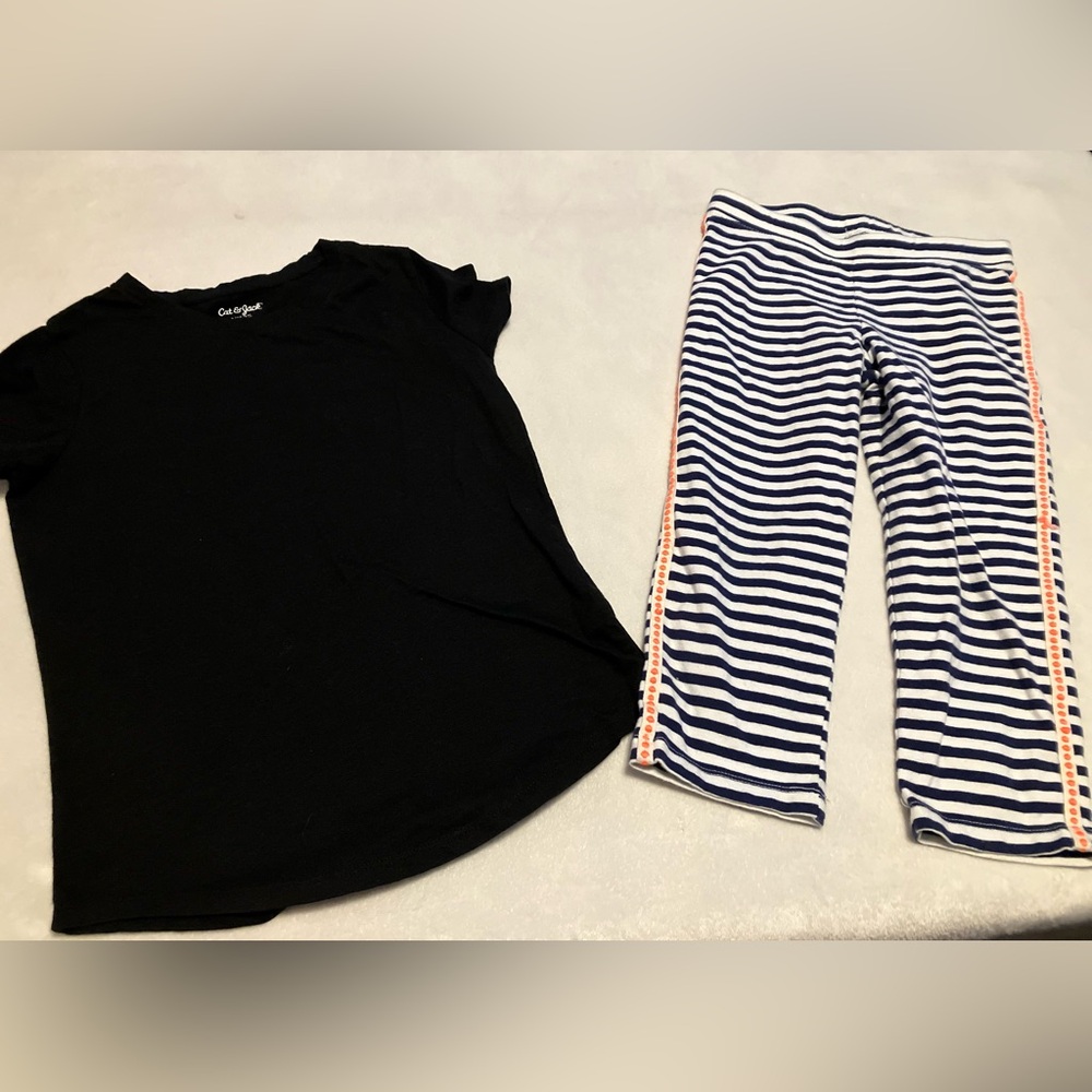 Black shirt and Blue Striped Kids Set